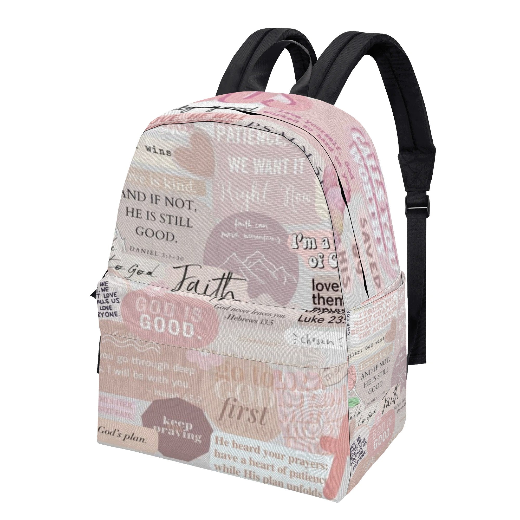 Faith Quote Christian Backpack – God Is Good, Bible Verses, Pastel Scripture Design Bag.PLAF43